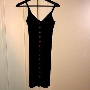 Black button up dress